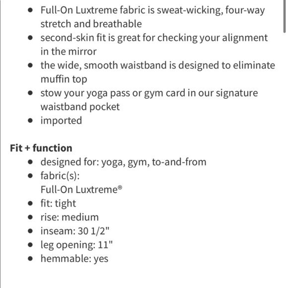 Lululemon Wunder Under Pant Full-On Luxtreme
Lusche Telemark Almost Pear inkwell - Picture 15 of 16